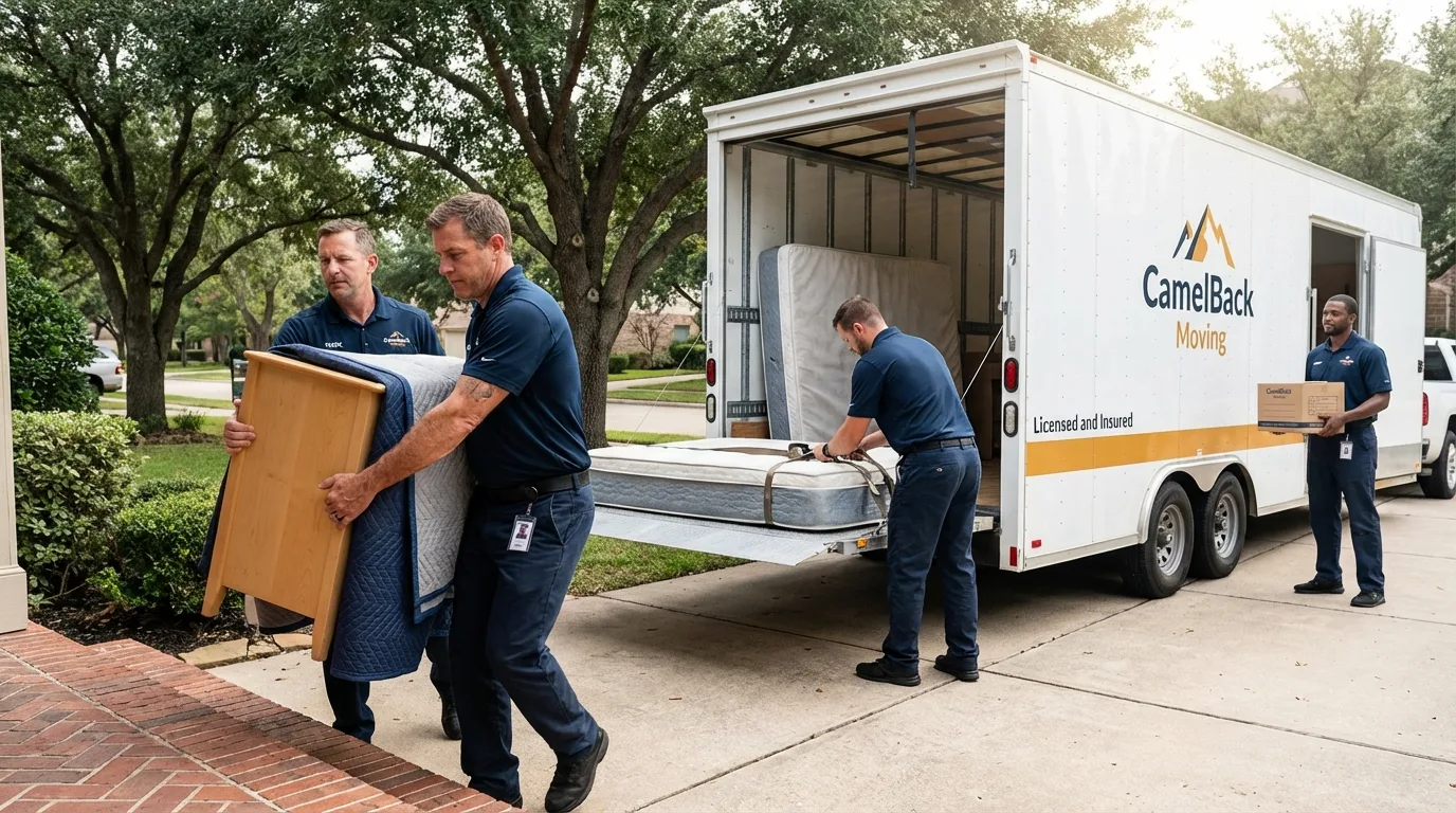 Crew loading residential truck for cross-state move from Snowmass Village, CO