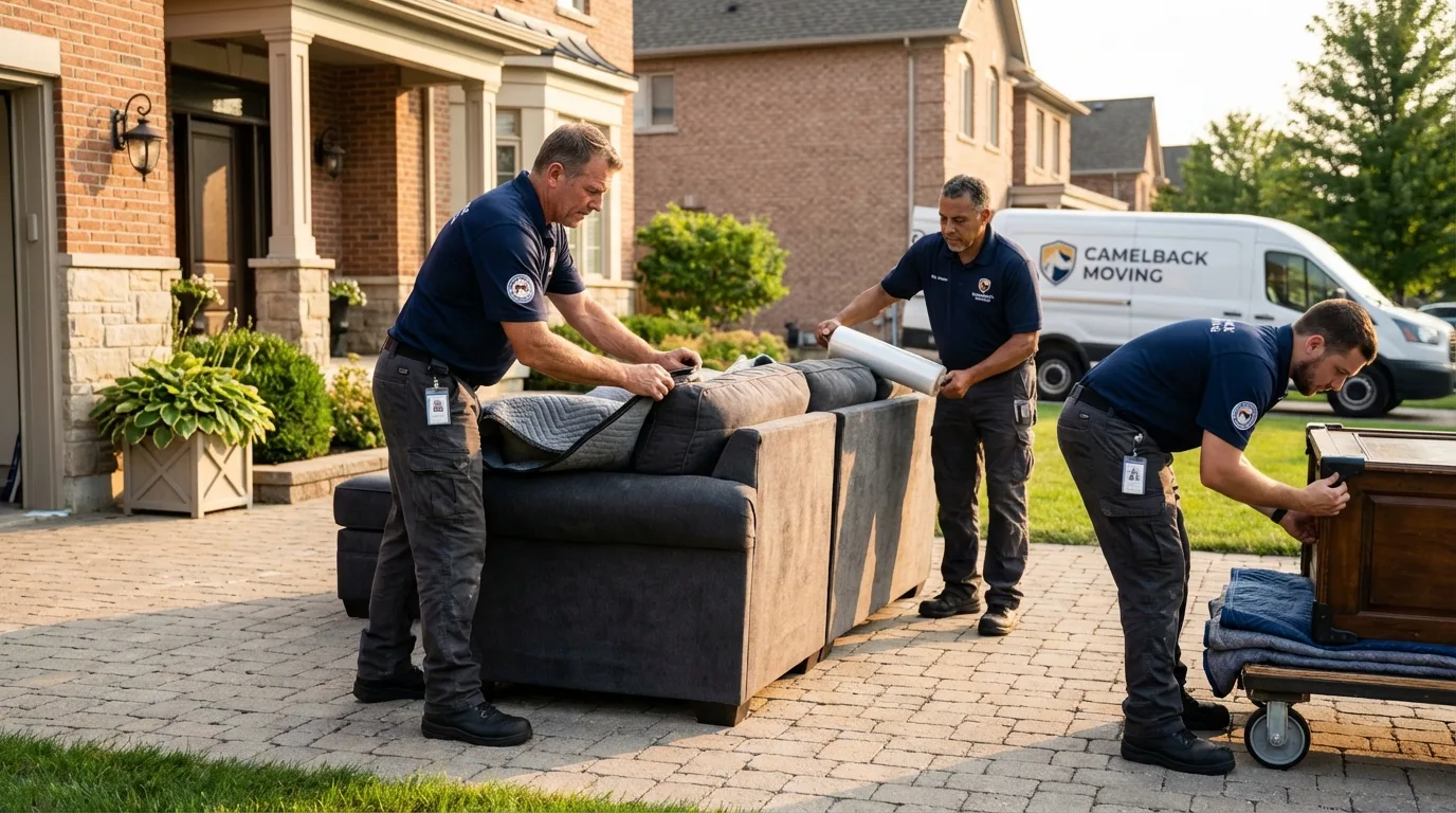 Large estate moving crew wrapping furniture in Snowmass Village, CO