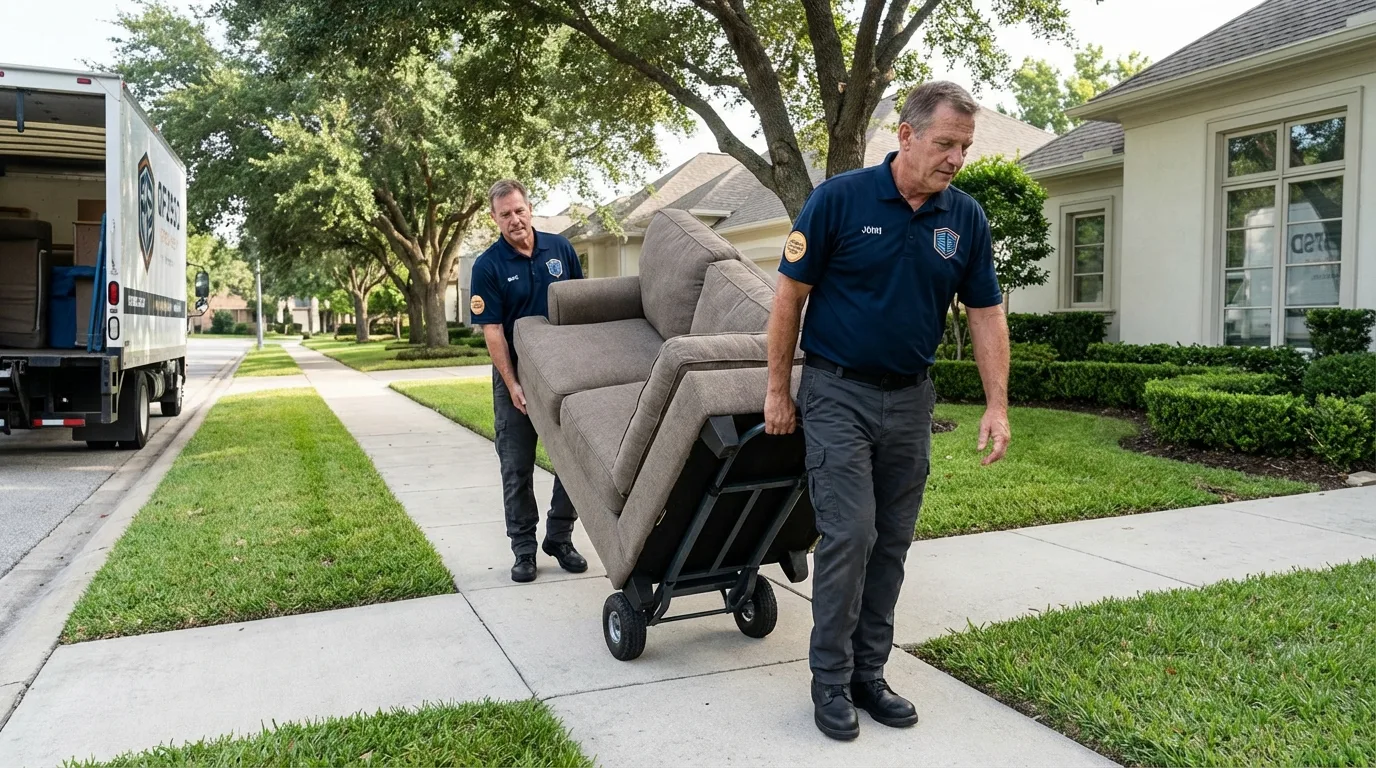 Local residential moving crew loading furniture in Snowmass Village, CO